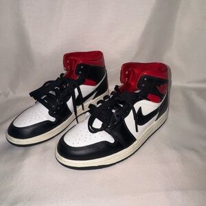 Jordan Black and Red High-Top Sneakers